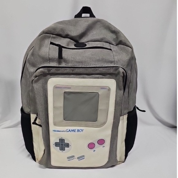 Nintendo Other - Nintendo Game Boy Retro Handheld Console Backpack Gray Cream Travel School Bag